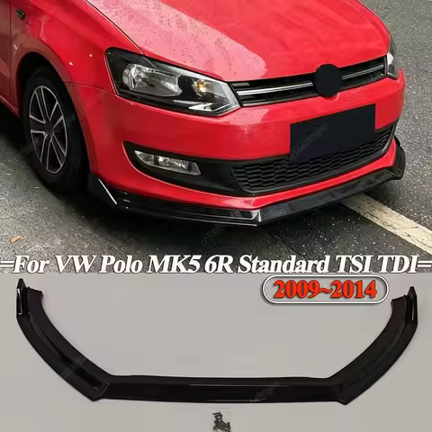 Front Bumper Splitter Lip UV Coat Spoiler Diffusers Tuning For VW Polo MK5 6R TSI TDI Standard 2009-