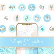 數位 Tropical Vacation 白沙灣 |粉藍美人魚夏日IG限動圖示| 立即下載