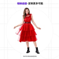 Adult Ladies cos Adams Family Prom Dress Halloween Wednesday Adam