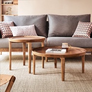 實木簡約新時尚 實木 子母茶几 大小茶几 圓形茶几