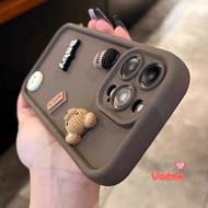 3D Coffee Bear Case For Huawei Honor X9B 20 20S X50 GT 90 70 50 Pro SE Magic 5 4 Pro Y9s Nova 5T 10 Lite 9 Pro SE V17 Matte Silicone Phone Casing Soft Cover Smile Cute Case