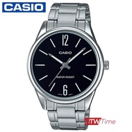 Casio Standard นาฬิกาข้อมือสุภาพบุรุษ สายสแตนเลส รุ่น MTP-V005D-1BUDF - สีเงิน/สีดำ