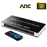 4K HDMI Switcher 5X1 with audio selector HDMI Audio Extractor ARC Audio EDID Setting HDMI Switch Rem