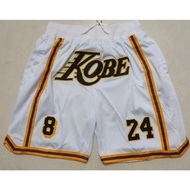 Los Angeles Lakers Kobe Bryant 8 24 Kobe just don big white men basketball shorts embroidered logo