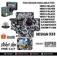 GOPRO HERO 4 , HERO 5 , HERO 6 , HERO 7, SJCAM 5000 , XIAOMI YI CAM 2K STICKER SKIN (DESIGN 333)