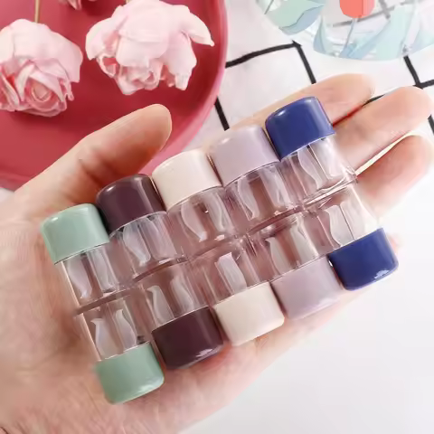 Portable Contact Lens Case Cylindrical RGP Contact Lens Container Storage Eye Care Lenses Box