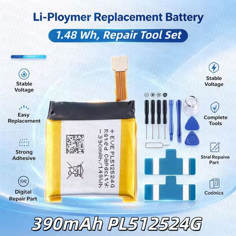 390mAh PL512524G PL502524V Replacement Battery for Huami Amazfit T-rex Verge Lite A1918 A1801 A1808 