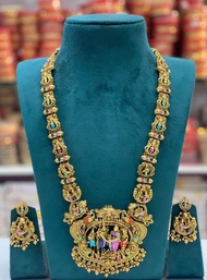 Indian traditional bridal wedding jewellery/Indian temple jewellery/brass base imitation jewellery