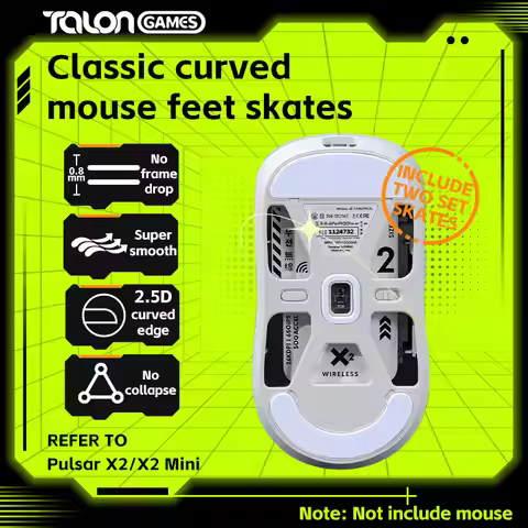 2 Sets TALONGAMES Mouse Feet Light Gray Custom Curved Edge Mouse Skates For Pulsar X2 / X2 Mini Gami