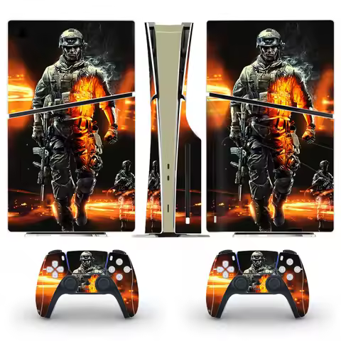 Battlefield PS5 Slim Disc Skin Sticker Decal Cover for Console Controller PS5 Slim Disk Skin Sticker