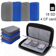 Universal Memory Card Storage Bag / Portable SDHC MMC MiniSD Cards Case Pouch / 22 Slots Nylon Card Organizer Bag / Business Gray Blue Black SD Card Carrying Wallet