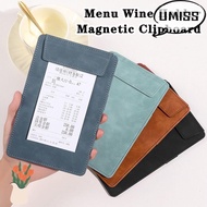 UMISTYDREAM9IQ0 1pc File Folder, PU Leather Suede Menu Wine Holder, Durable with Pen Insert A4/A5/A6