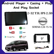 (2RAM 32GB T3L IPS 2.5D SCREEN) NISSAN SERENA C26 2015-2016 9" Inc Android 10 Car Android GPS Wifi P