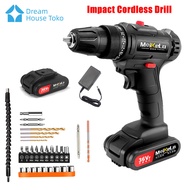 Impact Cordless Drill 36VF / Mesin Bor 2 Baterai tanpa kabel Untuk Tembok Beton/bor tangan listrik/bor cas 2 baterai promo/bor casan murah komplit/bor cas 100 ribuan/bor listrik 1 set lengkap