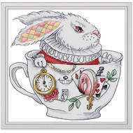 Cross Stitch Kit Rabbit Animal Design 14CT/11CT Counted/Stamped Unprinted/Printed Fabric Cloth, Cross Stitch Complete Set with Pattern