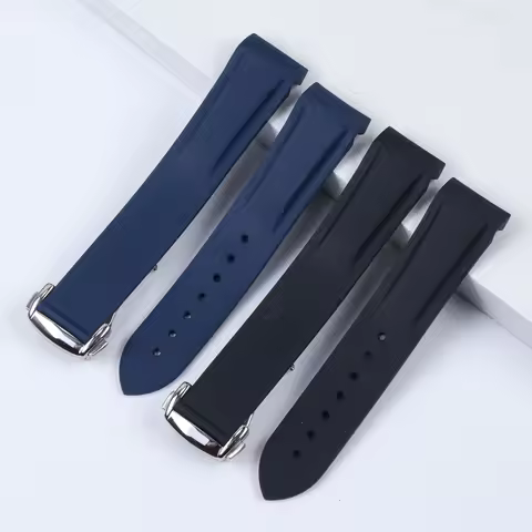 Soft Silicone Rubber Watch Strap For Omega Seamaster 300 Speedmaster Planet Ocean 600 Fit Seiko 19mm