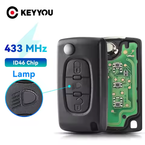 KEYYOU Remote Car Key For Citroen C5 X7 C2 C3 C4 Grand Picasso Berlingo C6 C8 light 433Mhz Fob ID46 