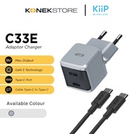 KiiP C33E Wall Charger 30W Mini Adaptor GaN3 Fast Charger PD QC 3.0