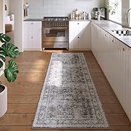 Rugcomf 2x5 Rug Runner -Vintage Machine Washable Kitchen Rug, Non-Slip Low Pile Boho Carpet for Hall