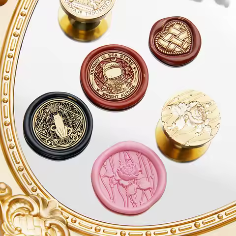 European Retro Wax Seal Stamp Head Original Irregular Relief Wax Seal Stamp Copper Head Stamp Head