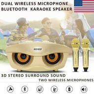 SD306 Dual Wireless Microphone Bluetooth Speaker Mobile Wireless Karaoke Speaker Stereo Speaker Set,