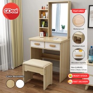 GDeal High Quality Dressing Table Makeup Table Set With 360 degree Mirror And Soft Padded Stool For 