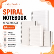 VS Thickened Student Notebook A6/A5/B5/A4, Line Grid Blank, 80 Sheets, Double Spring Ring, PP Cover