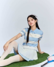 Pitchy Baby Blue Twotone Pleated Skirt กระโปรงตีกอล์ฟอัดพลีต2ชั้น