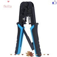 FKILLA RJ45 Crimp Tool, 6 in 1 All-in-One Modular Crimping Tool, Built-in Wire Cutter and Stripper C