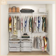 Customized metal cloakroom 2.0 meters walk-in wardrobe storage shelf open bedroom clothes rack storage cabinet