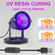 405nm UV GEL Curing Light 7W LED Black Light Fixtures 5V with USB On/Off Switch Cable for UV Resin C