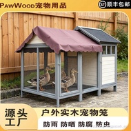 [FREE SHIPPING] Outdoor Solid Wood Duck Cage Chicken Cage Large Cage Rainproof Sunscreen Duck House 