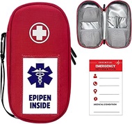 EpiPen Carry Case Insulated,Emergency Medical Bag with Carabiner-for 2 EpiPens,Asthma Inhaler,Auvi-Q