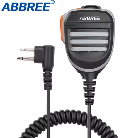 Abbree M 2 Pin Walkie Talkie Shoulder PTT Remote Speaker Mic Microphone for Motorola Portable Two Wa