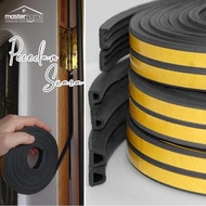 Masterhome Penutup Celah Samping Pintu | Door Seal Type D | List Peredam Kedap Suara | Karet Busa Pi
