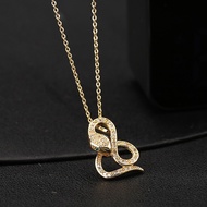 Gold Plated Entangled Snake Pendant Necklace Fashion Accessories Women