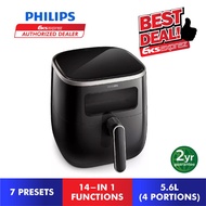 Philips Airfryer 14 in 1 5.6L HD9257/80 with Digital Open Window, Rapid Air Technology, 7 Preset XL 