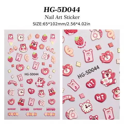 Disney Winnie the Pooh & Lotso Nail stickers, Featuring Classic cartoon Characters, Suitable for Nai