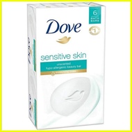 ✗ ☇◑ ☃ Dove Sensitive Skin Unscented Hypoallergenic Bar Soap 6 pcs x 22.5