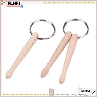 ALMA Drum Sticks Key Ring, Metal Wood Drumsticks Keychain, Gift Mini Drumstick Grommets