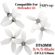 HQProp DT63 3/4/5-Blade(Option) 1.9×1.5×1.9mm Hole Compatible Defender 25/Cinelog25 V2 Propeller (2p