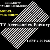 NEW 1 SET 75B7500UW HISENSE 75" TV LED BACKLIGHT 75B7500