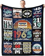 Kesidilo 60th Birthday Gifts for Him, 1965 Birthday Blanket, 60th Birthday Gifts for Men Funny, Mens