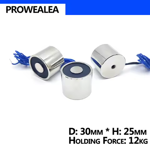 Electromagnet 30/25 DC 6V 12V 24V Cylinder Electric Magnets 12KG/120N Strong Electromagnetic Solenoi