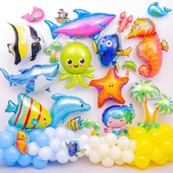 Randomly 1 mini marine animal shark dolphin octopus foil balloon children's toy wedding birthday decoration baby shower party supplies