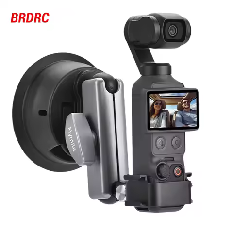 Flymile Pocket 4 Camera Suction Cup Mount with Ball Head Metal Bracket for DJI OSMO Pocket 3 Windshi