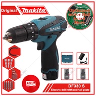 Makita DF330 Cordless Electric Drill 2 Batteries High Power Electric Drill Multifunctional Rechargeable Screwdriver See Power Tools Household Commercial Electric Set