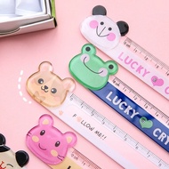 [Combo of 2] 15cm plastic ruler code 708, Capybara folding ruler, cute plastic ruler, bear face fold