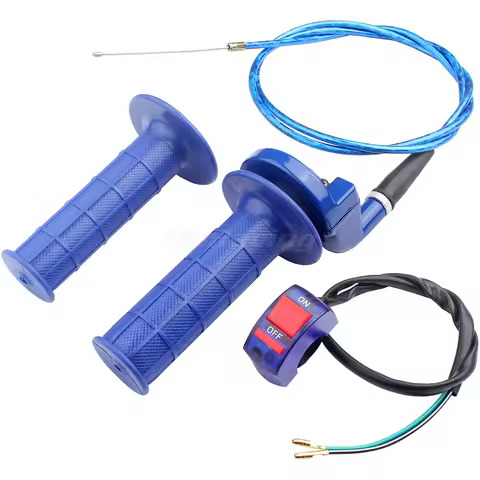 Blue 22MM Twist Throttle Accelerator Handle Set with Kill Switch For 50cc 110cc 150cc 250cc Mini Bik