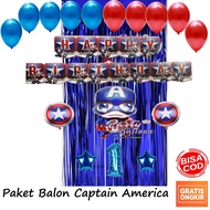 Paket Dekorasi Balon Ulang Tahun Anak Laki Laki Avenger Set Decor Ultah Captain America Hemat Murah